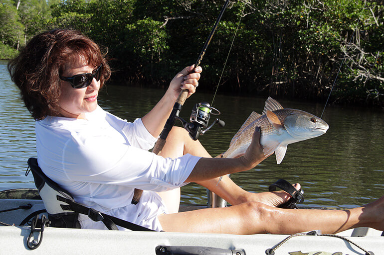 redfish caught from a kayak