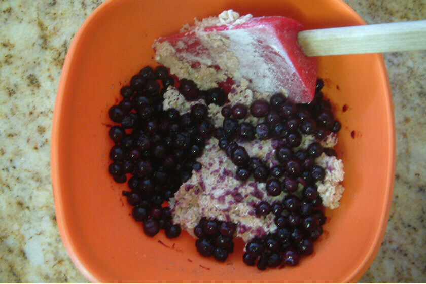 bread balls with blueberries